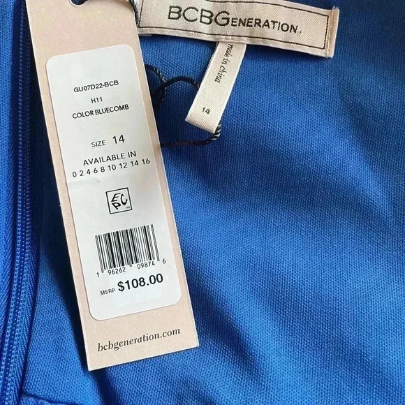 BCBGeneration Balloon-Sleeve Babydoll Dress  sz 14 - Picture 5 of 7